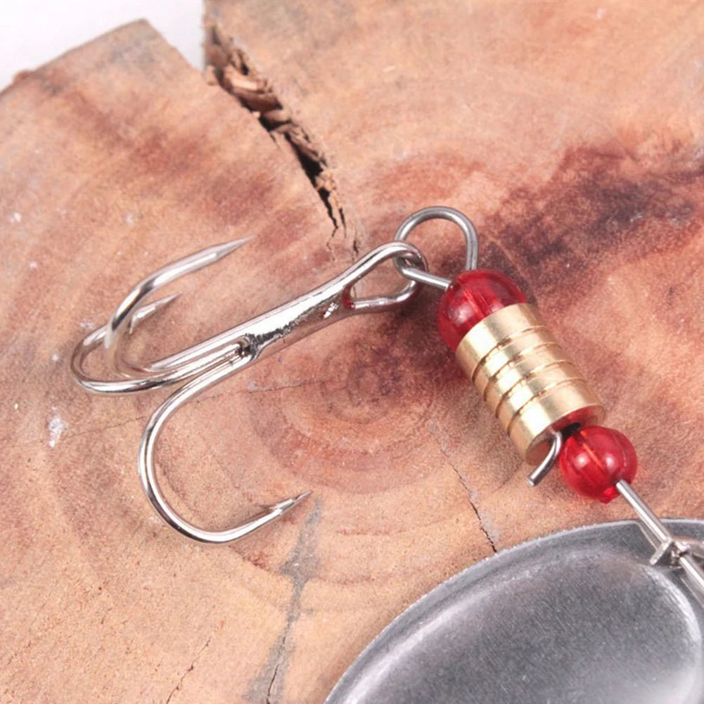 JOCESTYLE 30Pcs Metal Spoon Spinner Lure Set with Treble Hooks