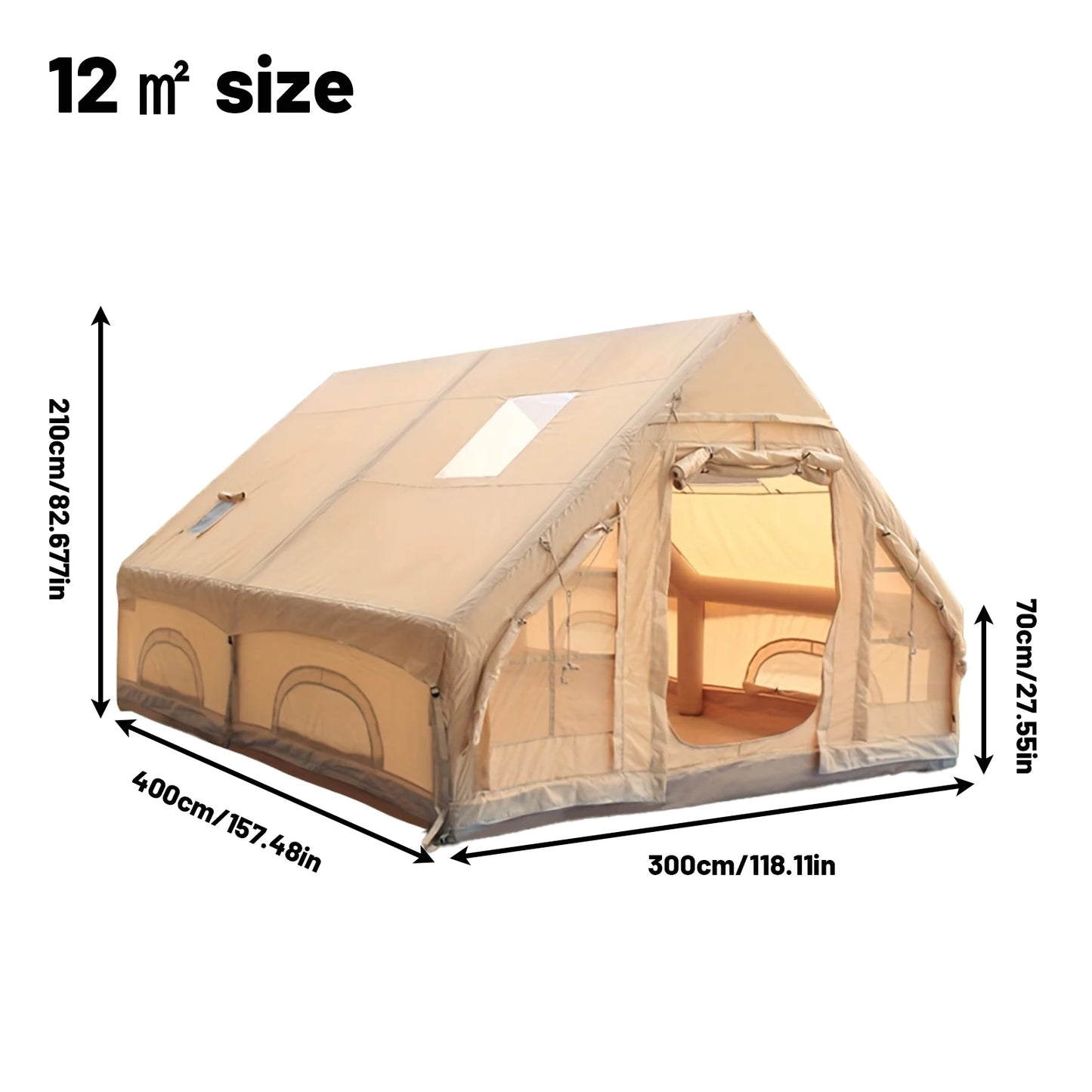 Pakicetus Inflatable Tent With Skylight Quick Setup Family Camp Tent