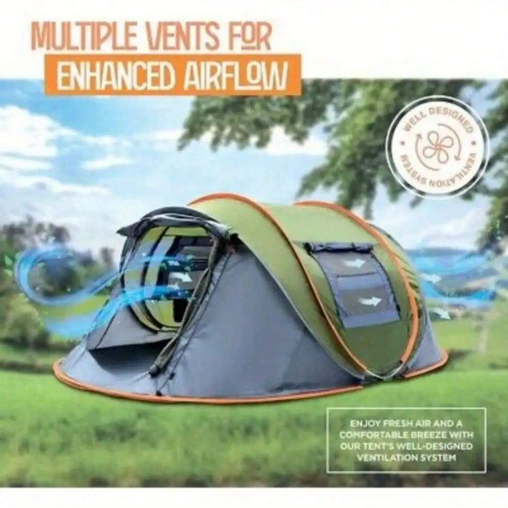 Camping Tent Easy Pop Up Two Doors Waterproof UPF50