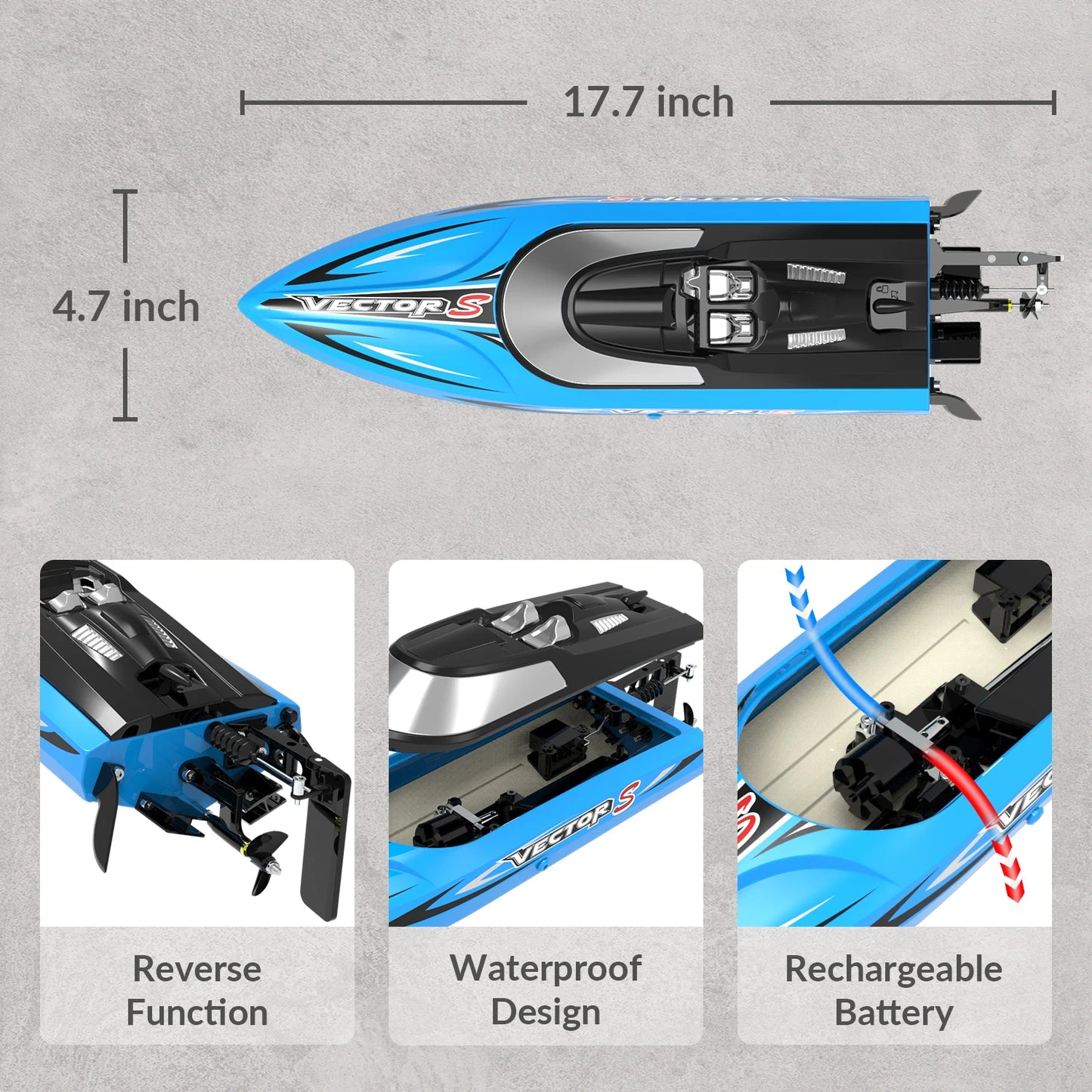 EXHOBBY Vector SR48 RC Boat High Speed Brushless 2.4GHz