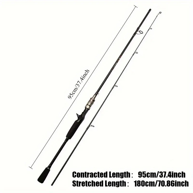 FridayInFishing Telescopic Fishing Rod Two Piece Fiberglass Medium Fast Action