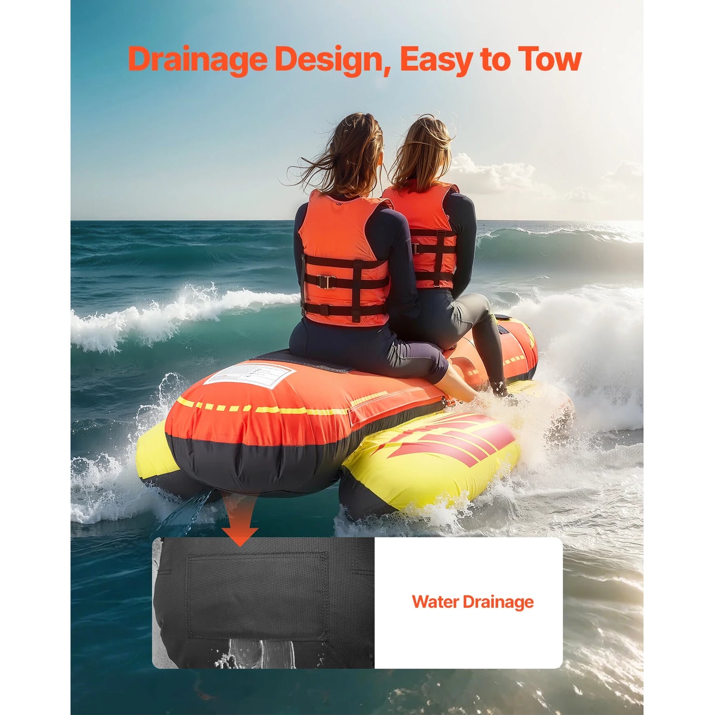 Towable Tube For Boating 3 Rider Water Sports Inflatable Tube
