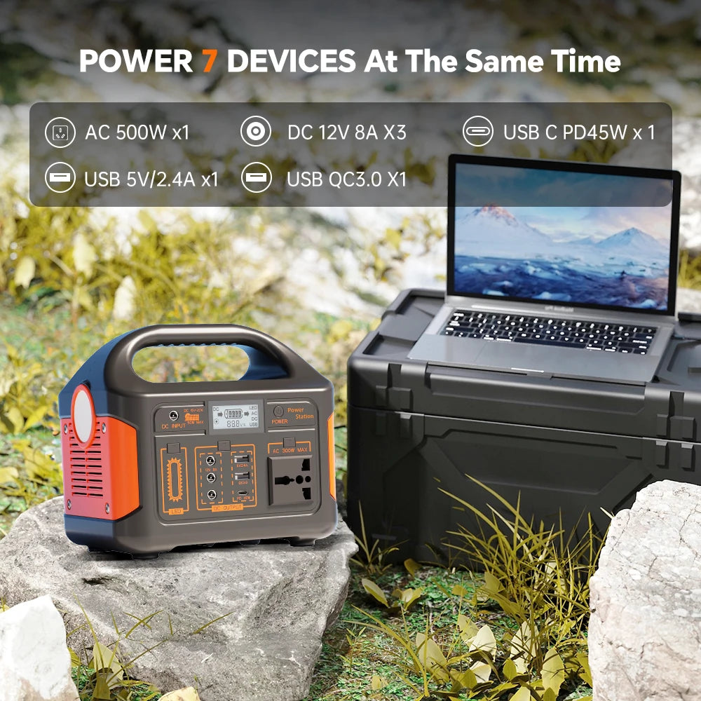 GaiaRay Portable Power Station 256Wh LiFePO4 110V Solar Generator