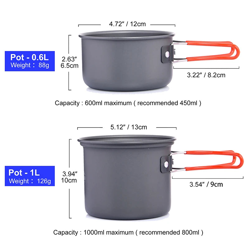 Widesea Camping Cookware Set Portable Stove Pot Cup