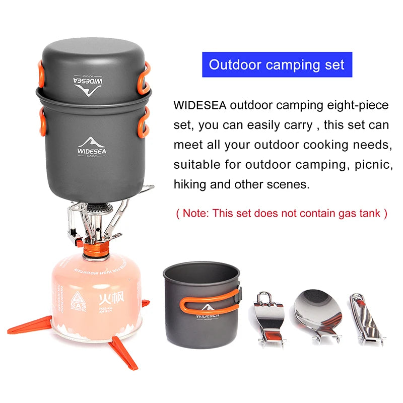 Widesea Camping Cookware Set Portable Stove Pot Cup