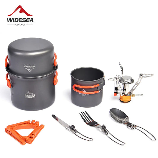 Widesea Camping Cookware Set Portable Stove Pot Cup