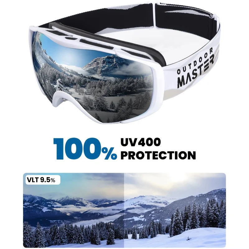 OutdoorMaster OTG Ski Goggles Anti Fog With Cover Snow