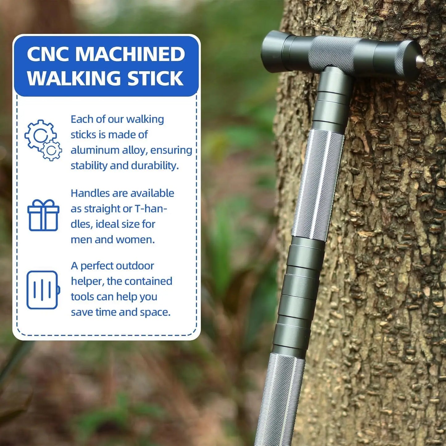 XMSJ Hiking Stick Trekking Poles Outdoor Adjustable Aluminum