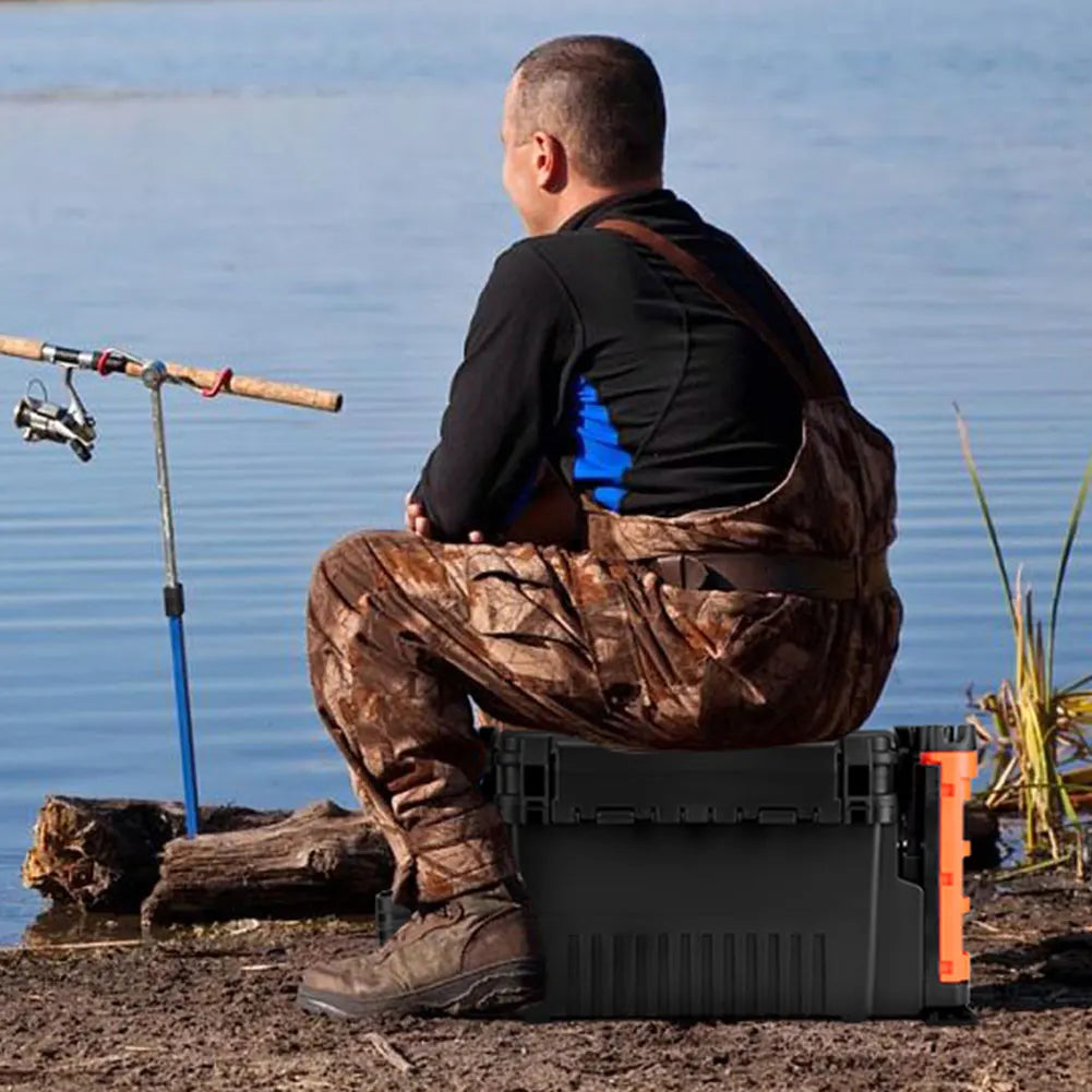 2 Tier Fishing Tackle Box Adjustable Gear Organizer Case