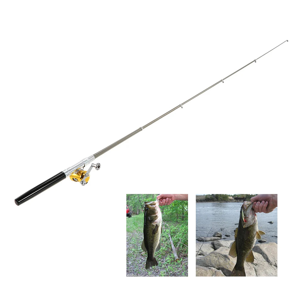 Telescopic Fishing Rod And Reel Combo Set With Aluminum Line