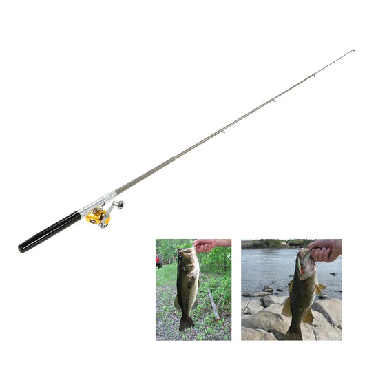 Telescopic Fishing Rod And Reel Combo Set With Aluminum Line