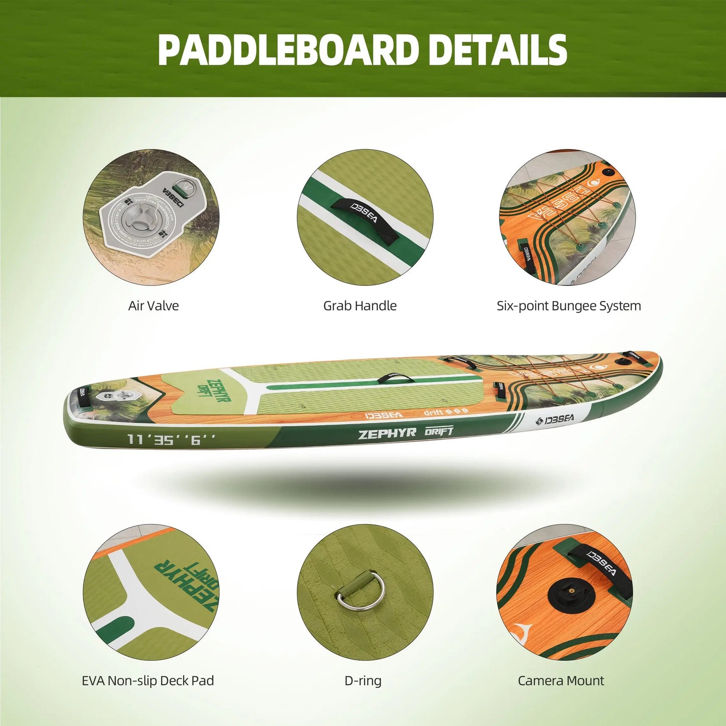 GENRENE Inflatable Stand Up Paddle Board With Premium Accessories