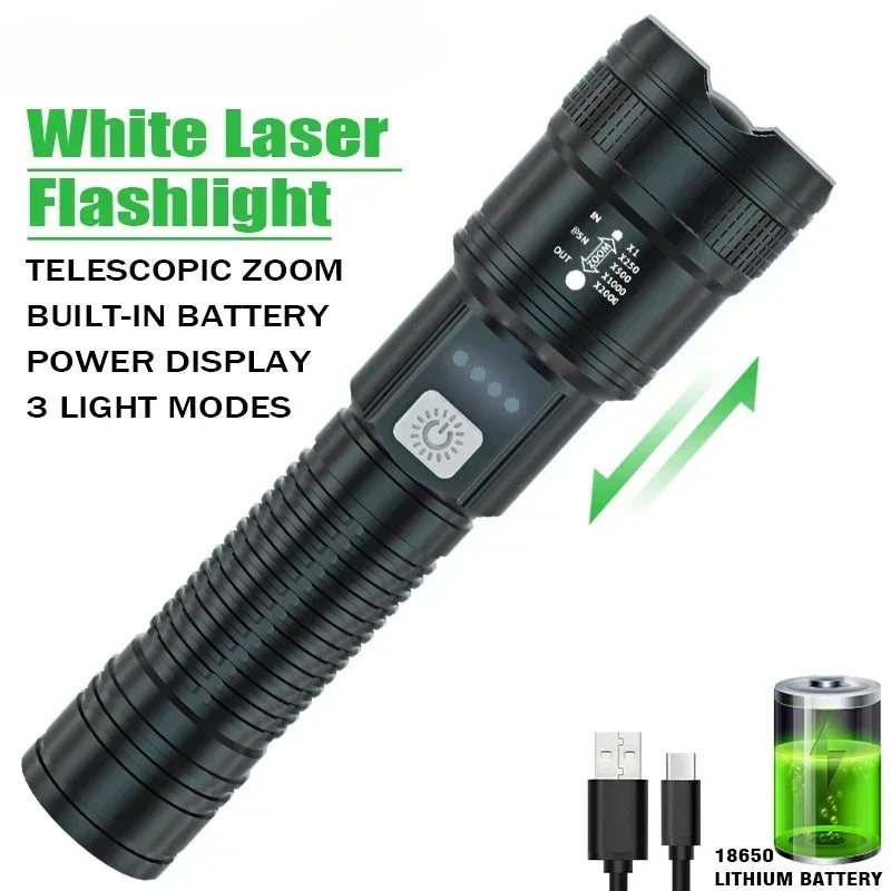 5000LM Ultra Bright Tactical Light P70 LED With Built-In Battery