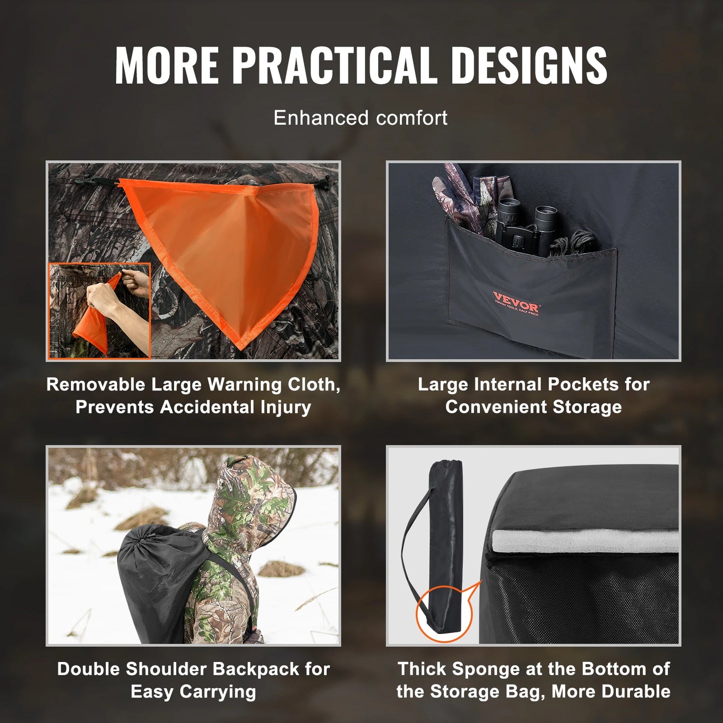 Hunting Blind 270 Degree See Through Ground Blind for 1 to 2 Person