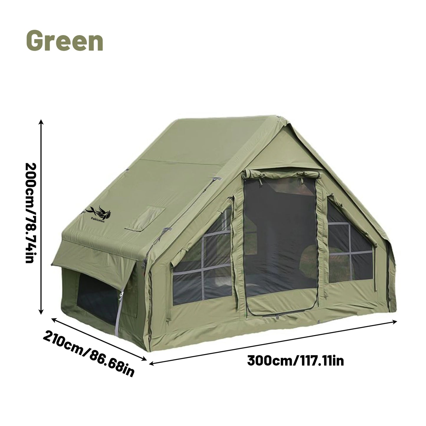 Pakicetus Inflatable Tent With Skylight Quick Setup Family Camp Tent