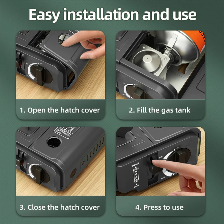 Portable Cassette Stove 2900W Gas Grill For Outdoor Camping