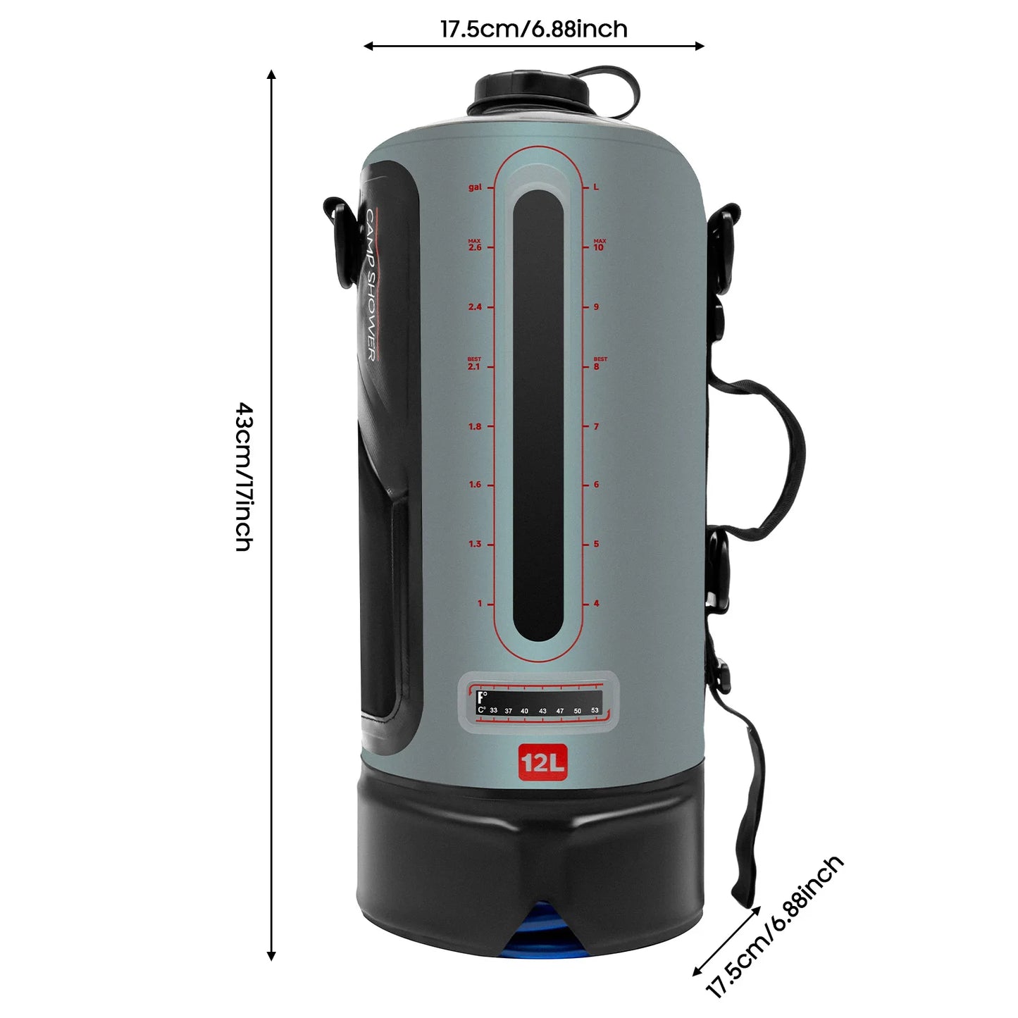 Camping Solar Shower With Pump Portable Garden Shower