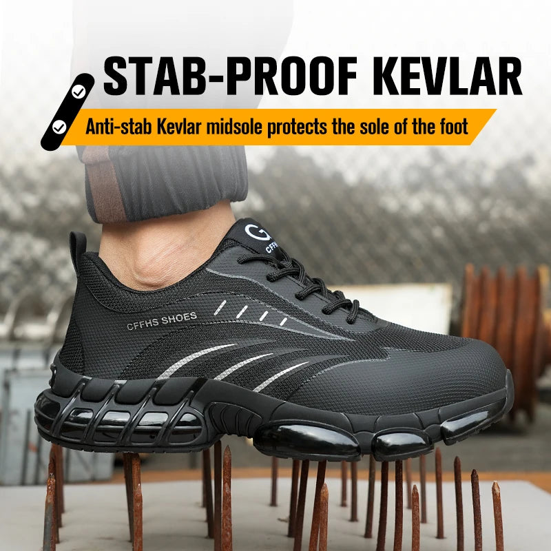 Breathable Men Lightweight Safety Shoes With Anti Puncture Comfort