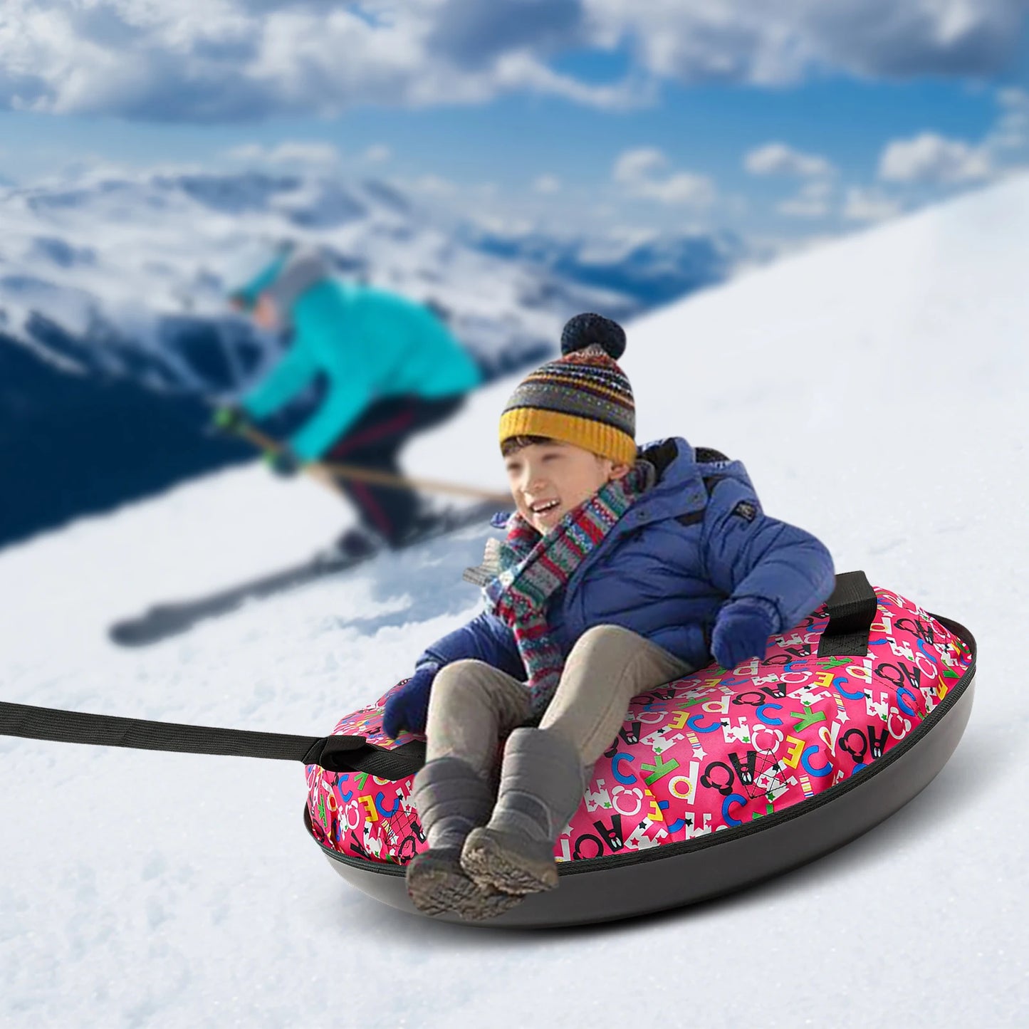 Oxford Cloth Inflatable Snow Sled 100-180kg Load Capacity