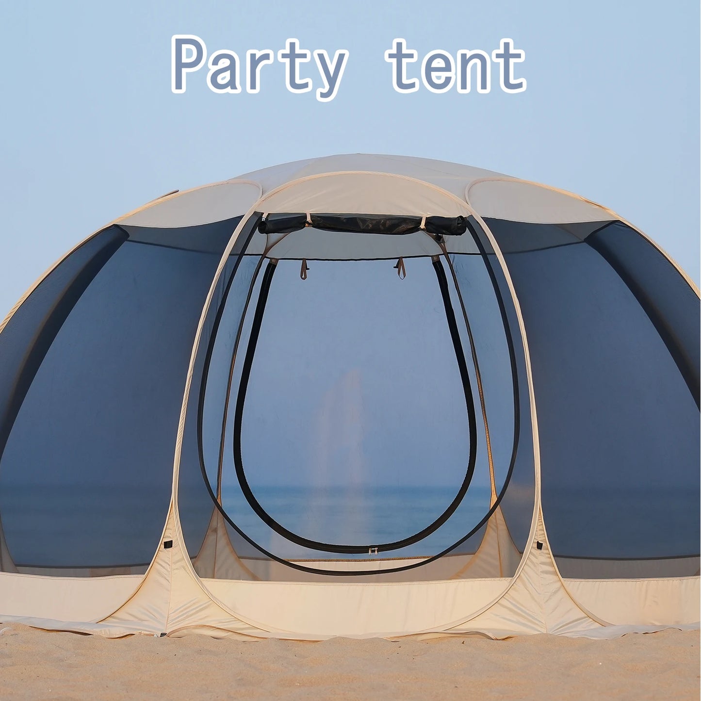 Pakicetus Family Pop-Up Shelter With Full Mesh Walls Outdoors