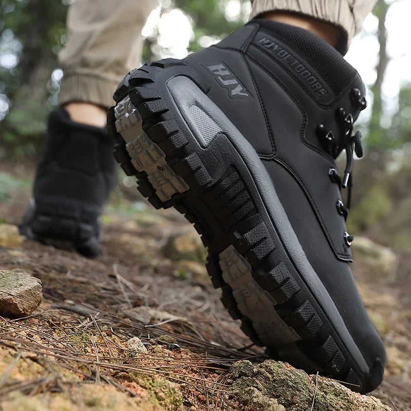 Leather High Top Mens Boots Breathable Hiking Desert Combat Outdoor