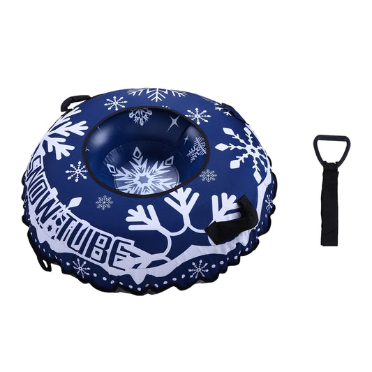 Inflatable Snow Tube Sled Heavy Duty With Handles Tow Rope
