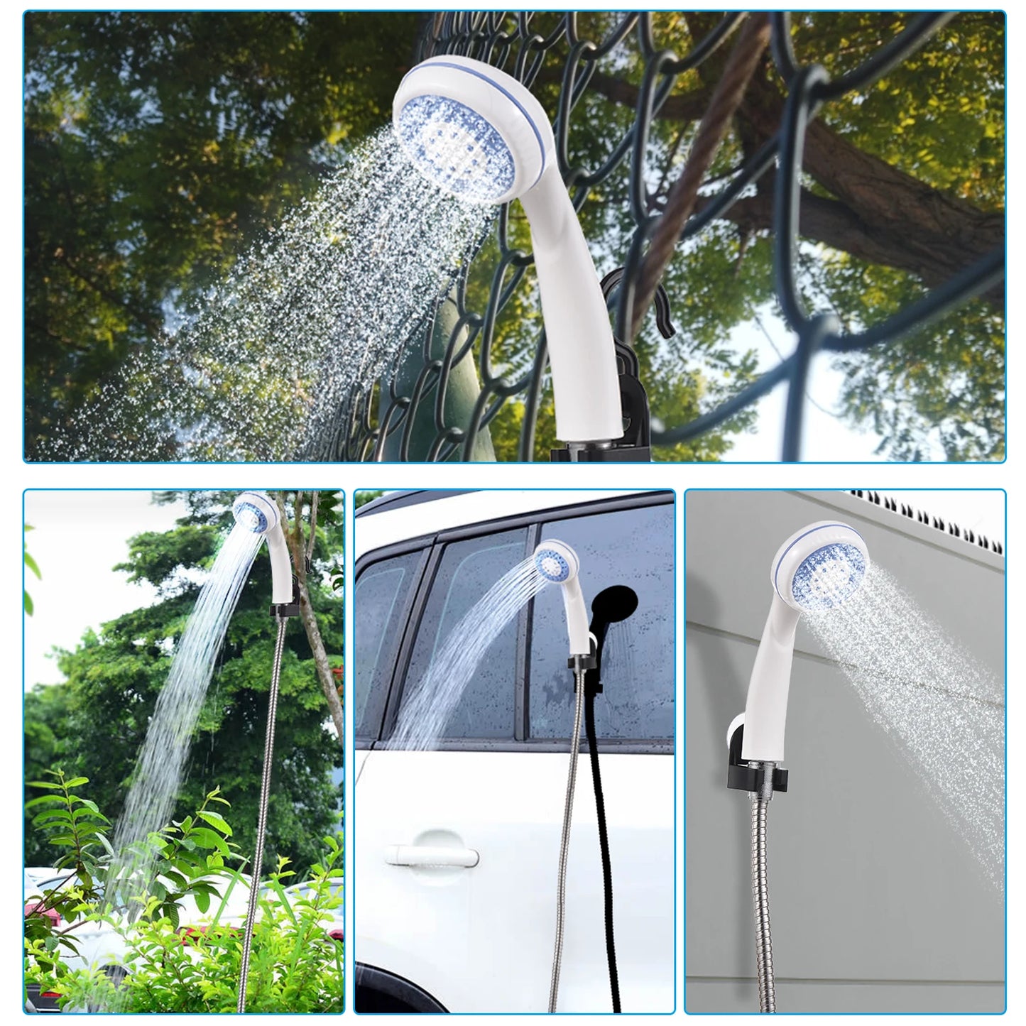 Portable Camping Shower Pump USB Rechargeable Electric For Outdoor Use