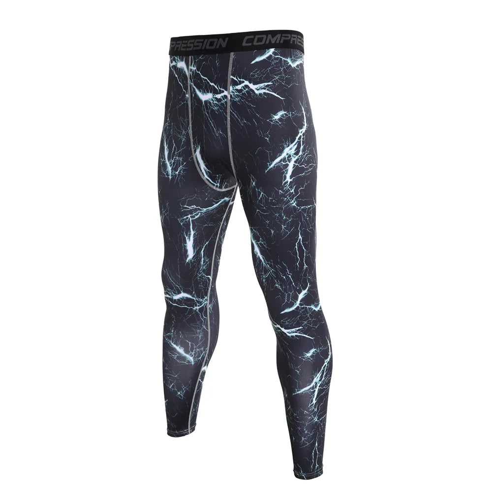 NONECN Men Camouflage Sports Leggings Running Training Compression Tights
