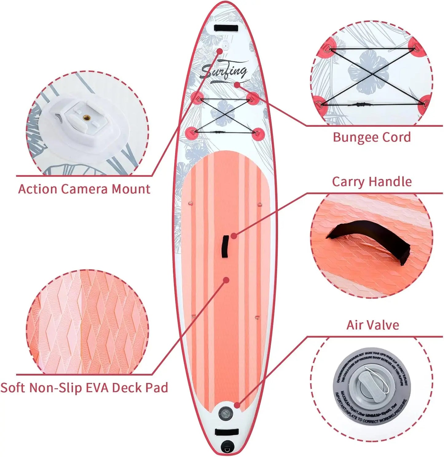 Inflatable Stand Up Paddle Board With Kayak Seat, Non-Slip Deck