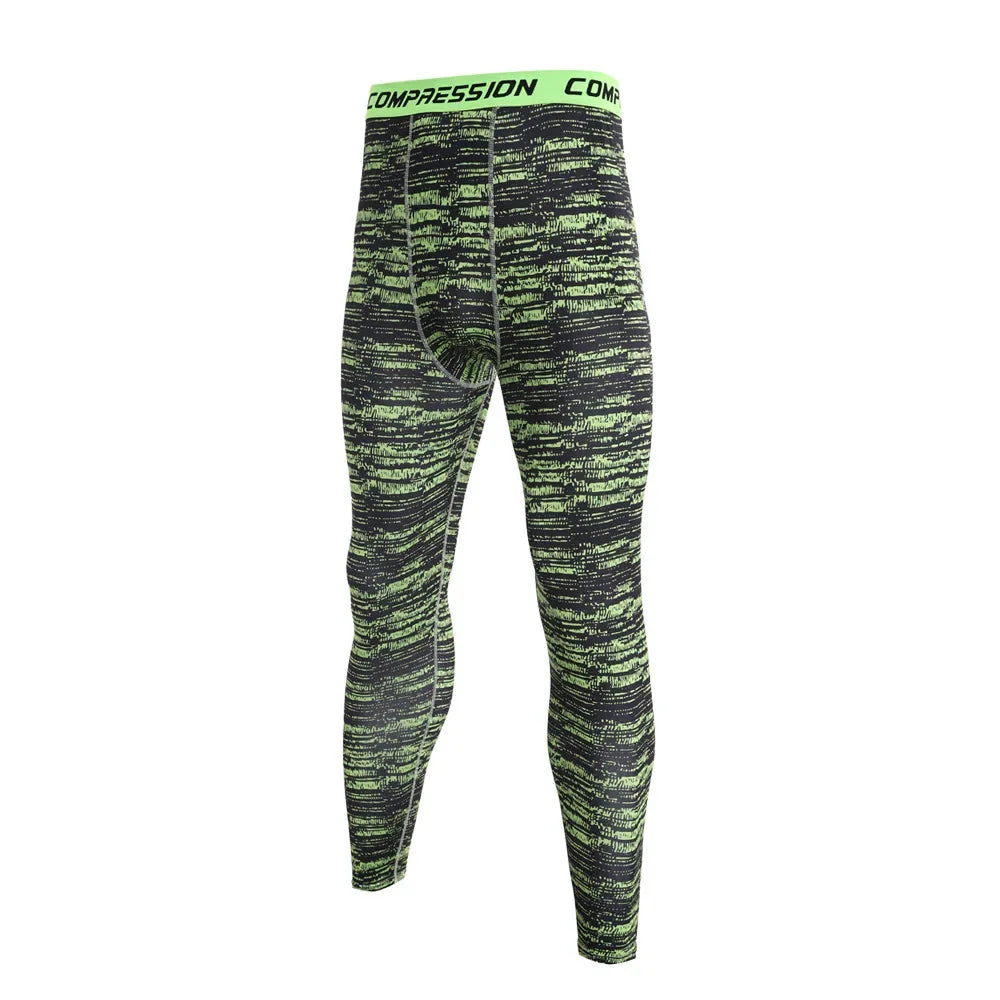 NONECN Men Camouflage Sports Leggings Running Training Compression Tights