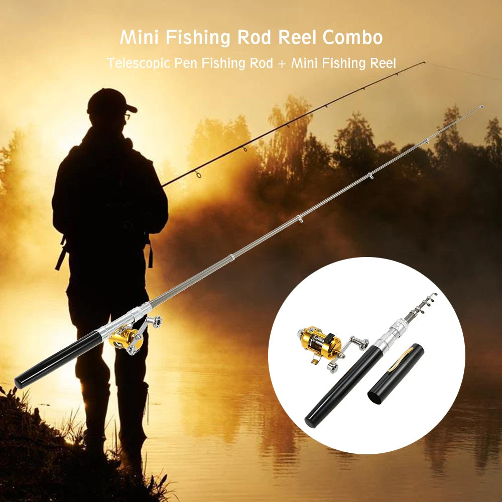 Telescopic Fishing Rod And Reel Combo Set With Aluminum Line