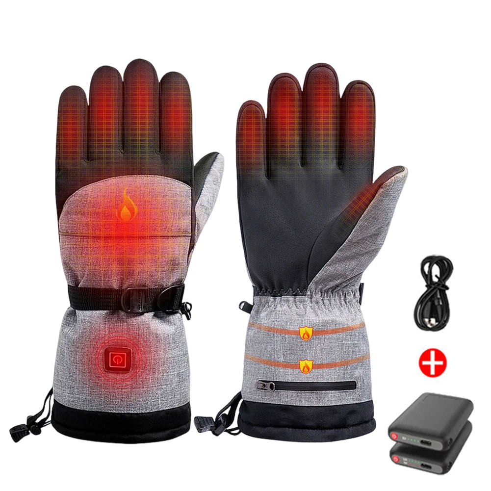 AlloetCN Hand Warmer Thermal Electric Heating Gloves Anti Slip Waterproof