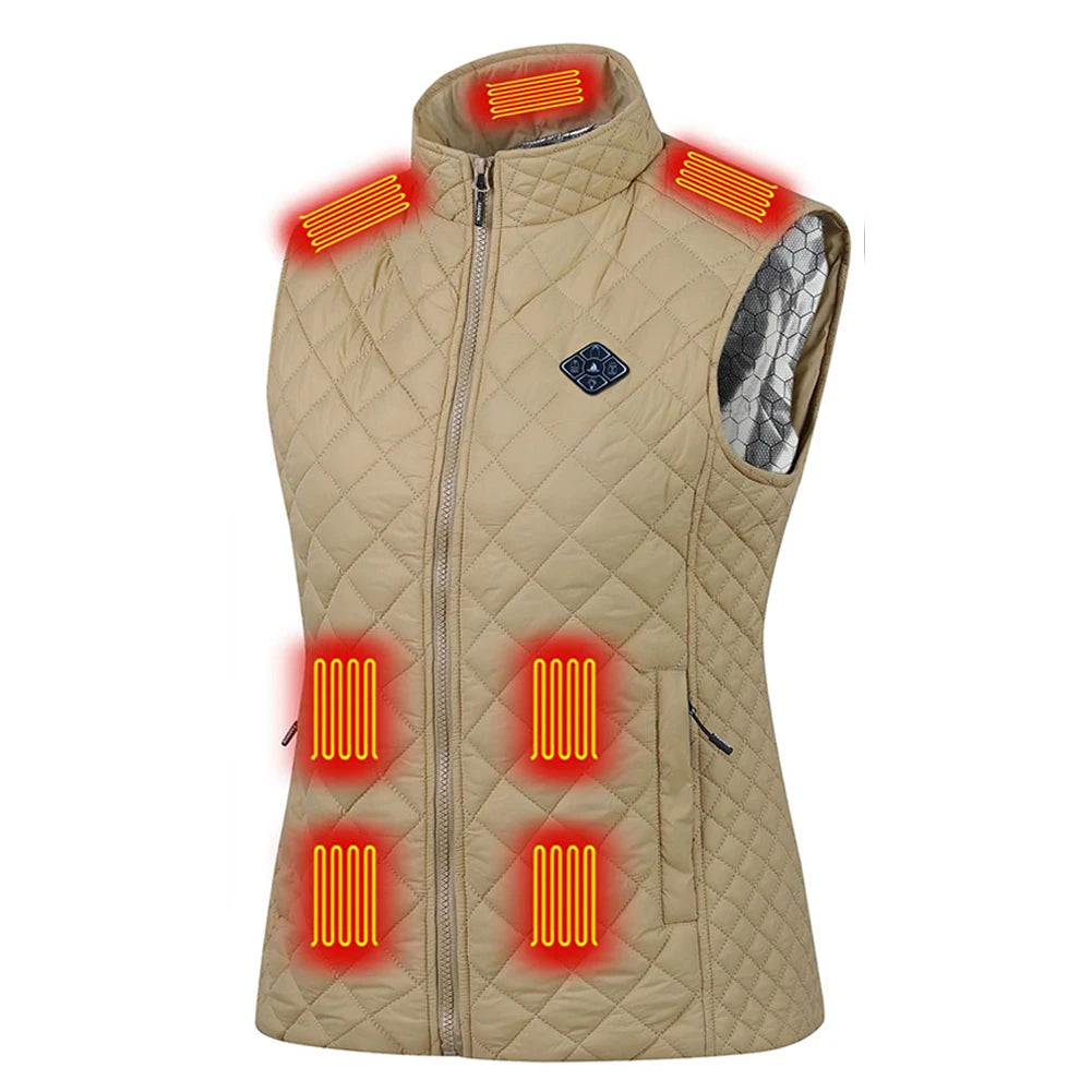 NONECN 21 Zone USB Heated Vest For Women Cotton Jacket