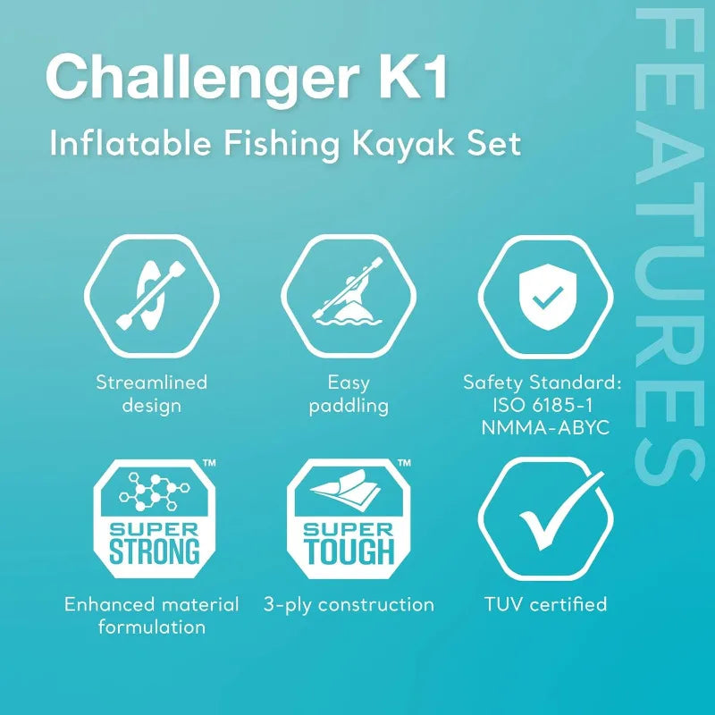 YTYIN One Person Inflatable Kayak With Seat Backrest Oar Pump