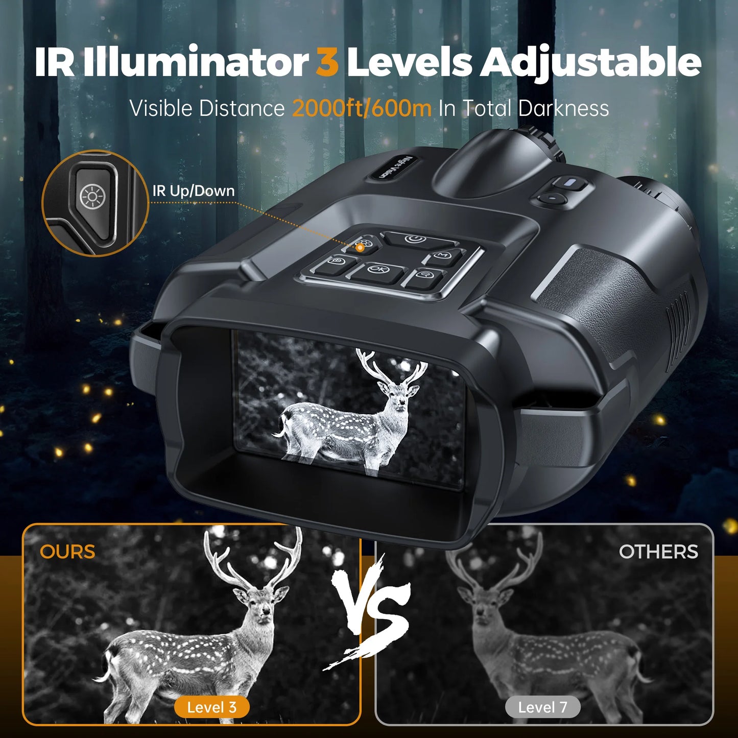 DIYIME Night Vision Binoculars 8x Infrared Goggles For Hunting