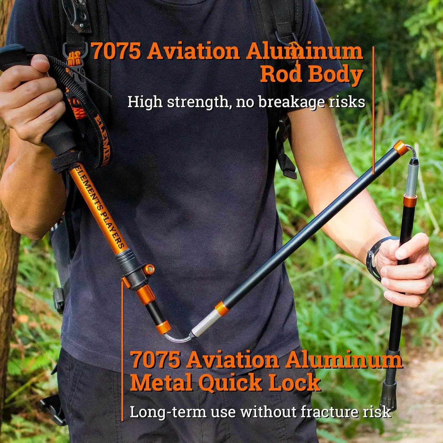 XMSJ Ultralight 7075 Aluminum Trekking Poles Three Section Telescopic