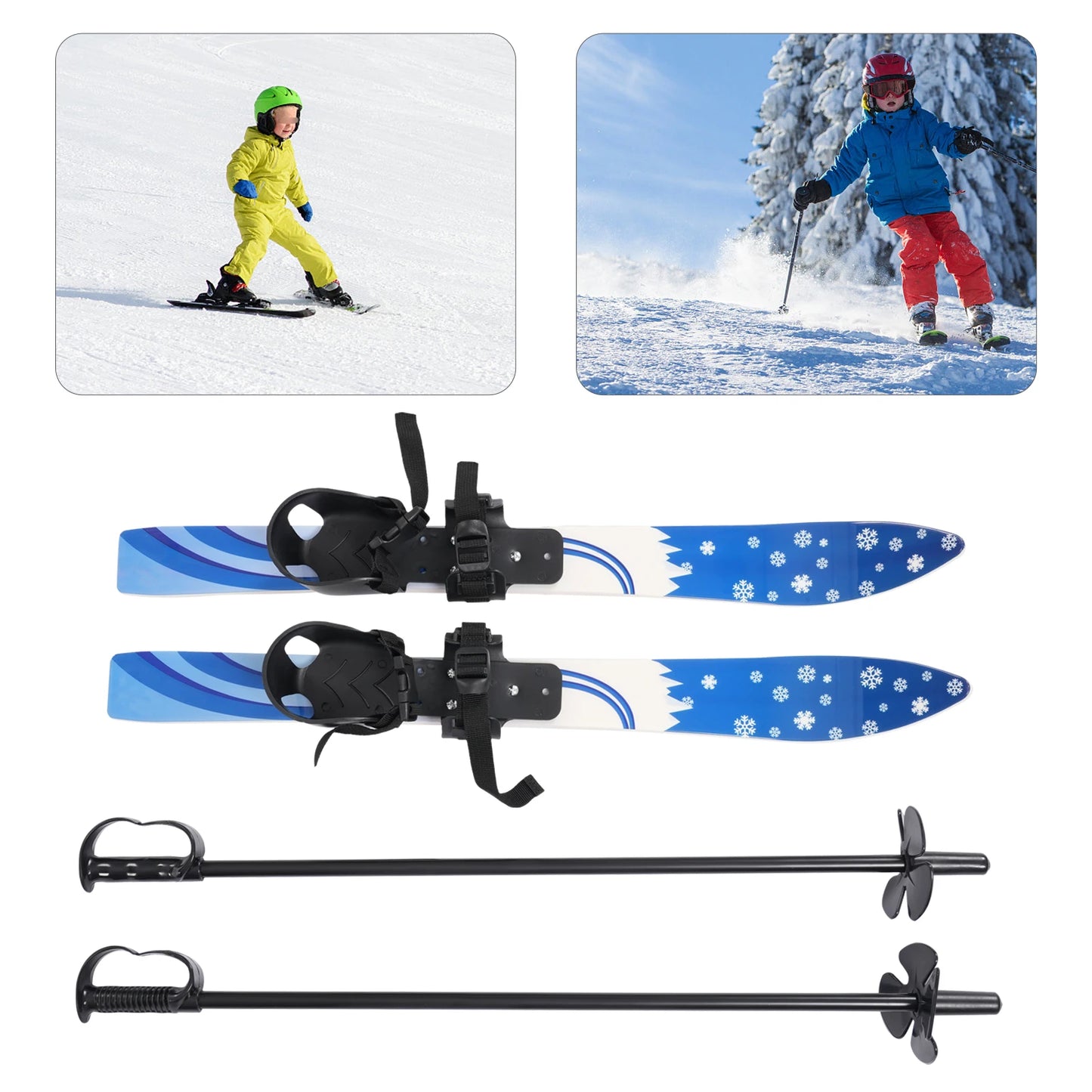 Kids Ski Set With Poles For Beginners Safe Winter Fun