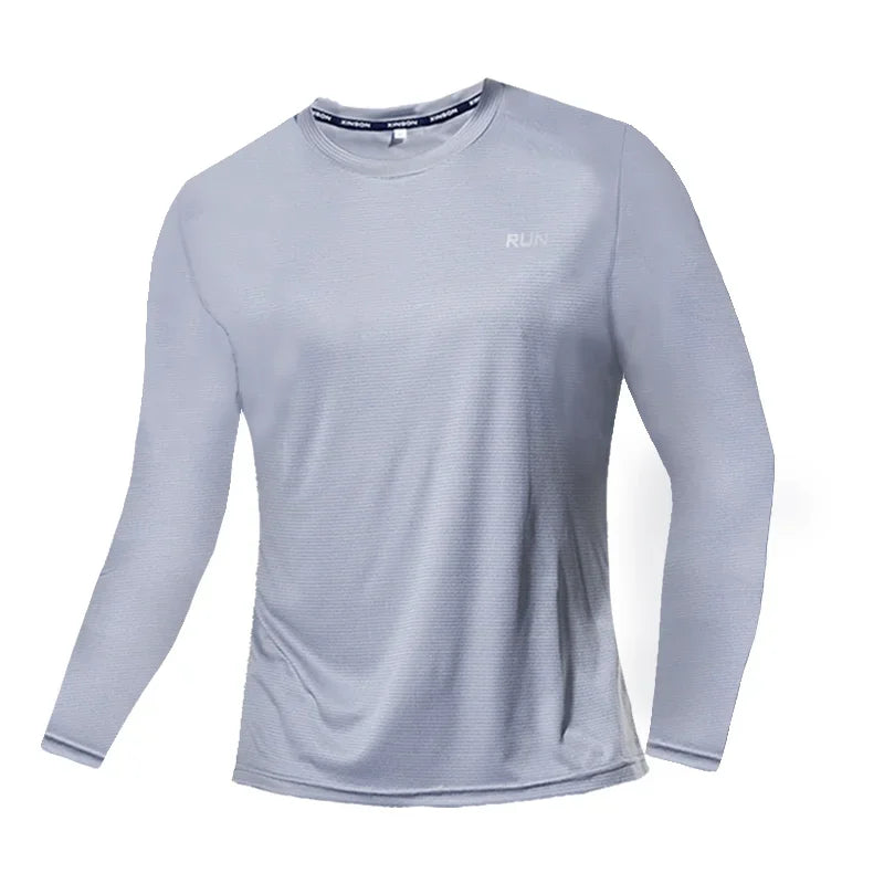 NONECN Summer Ice Silk Long Sleeve Men's Quick Dry Shirt