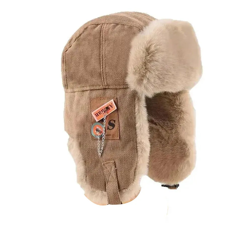 NONECN Bomber Hat Ushanka For Men And Women Warm Fur