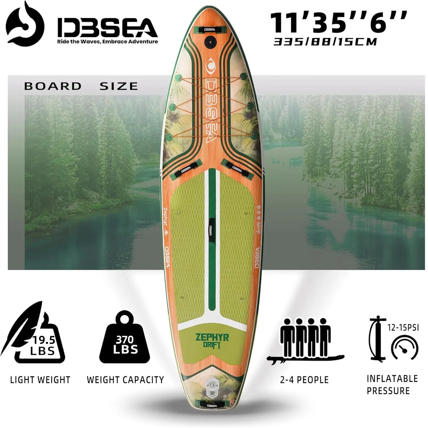 GENRENE Inflatable Stand Up Paddle Board With Premium Accessories