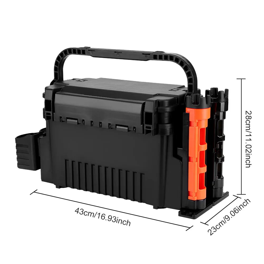 2 Tier Fishing Tackle Box Adjustable Gear Organizer Case