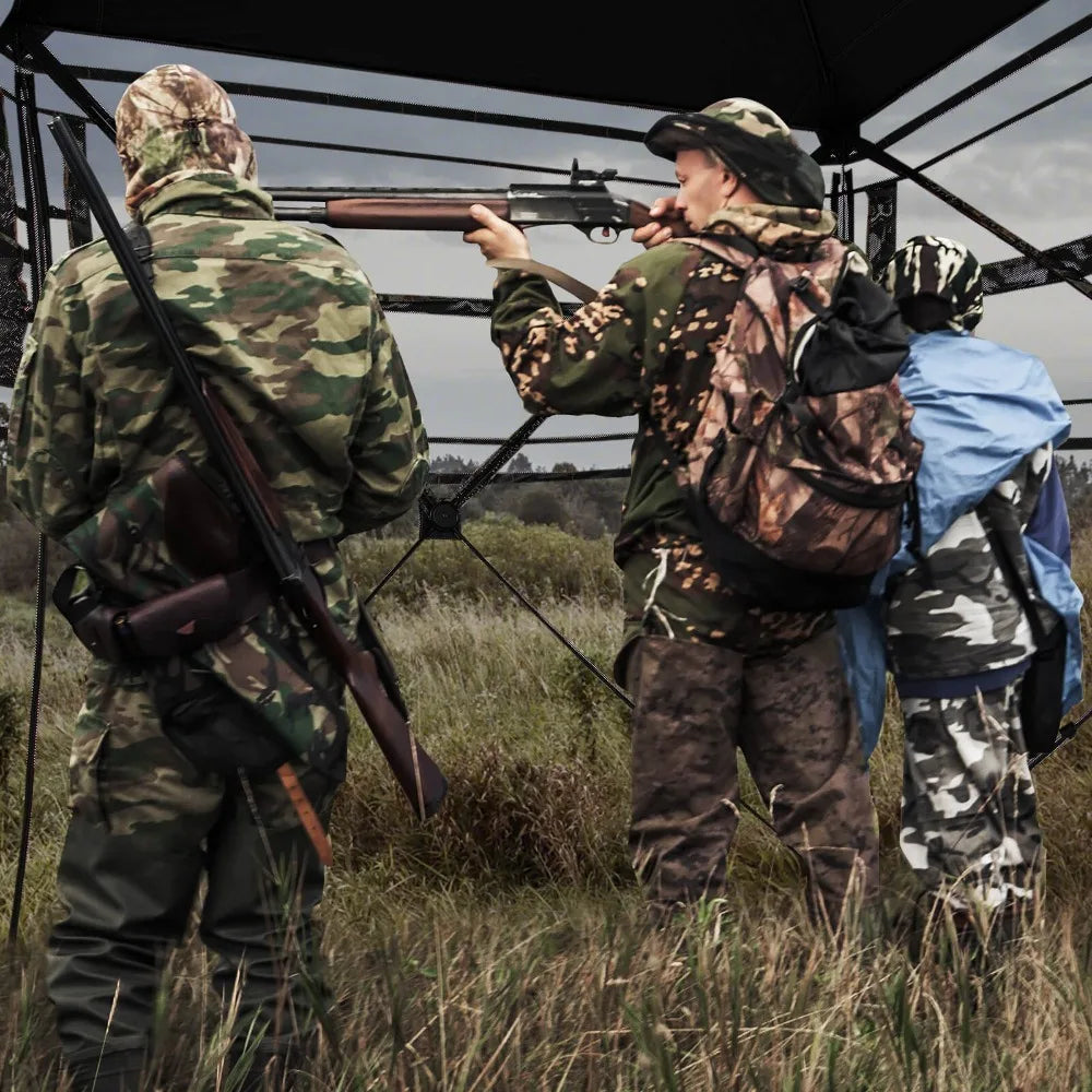 Camouflage Hunting Blind With 270 Degree Viewing Range Carrying Bag