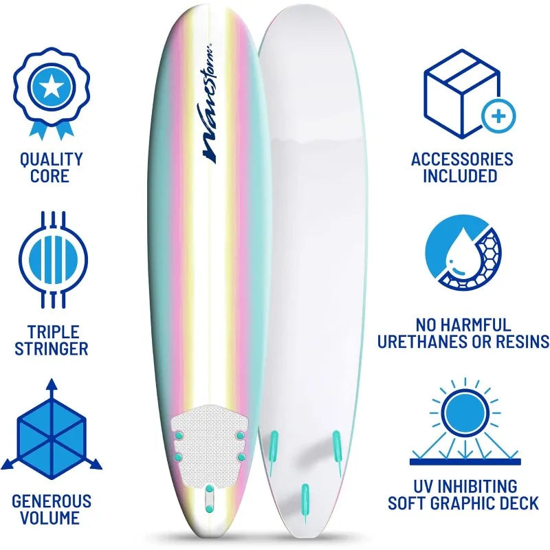 YTYIN Classic Soft Foam Surfboard For Adult Beginners