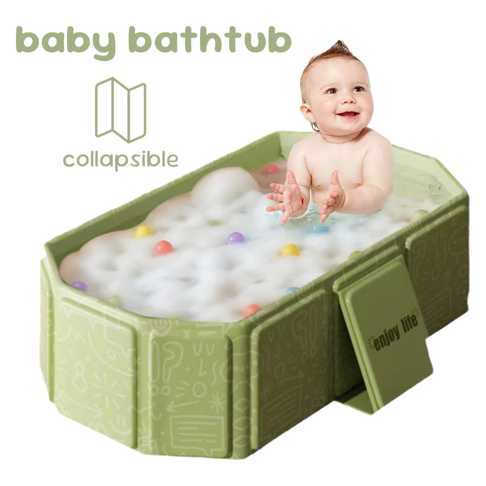 JOCESTYLE Collapsible Baby Bath Tub For Infants And Toddlers