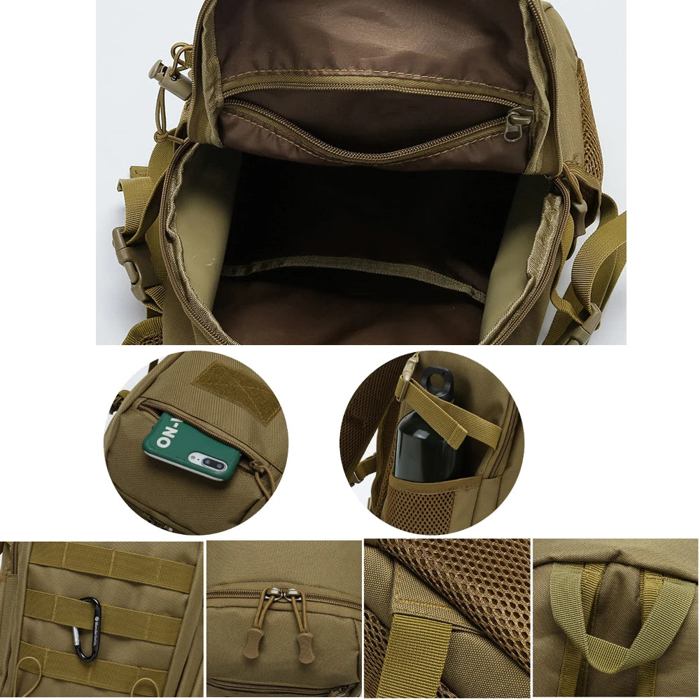 Scione Mini Tactical Backpack Travel Hiking Camping Unisex