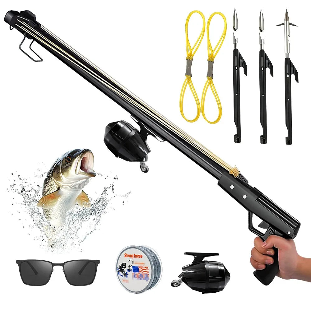 Aluminum Fishing Slingshot Rod With Reel Long Distance Casting