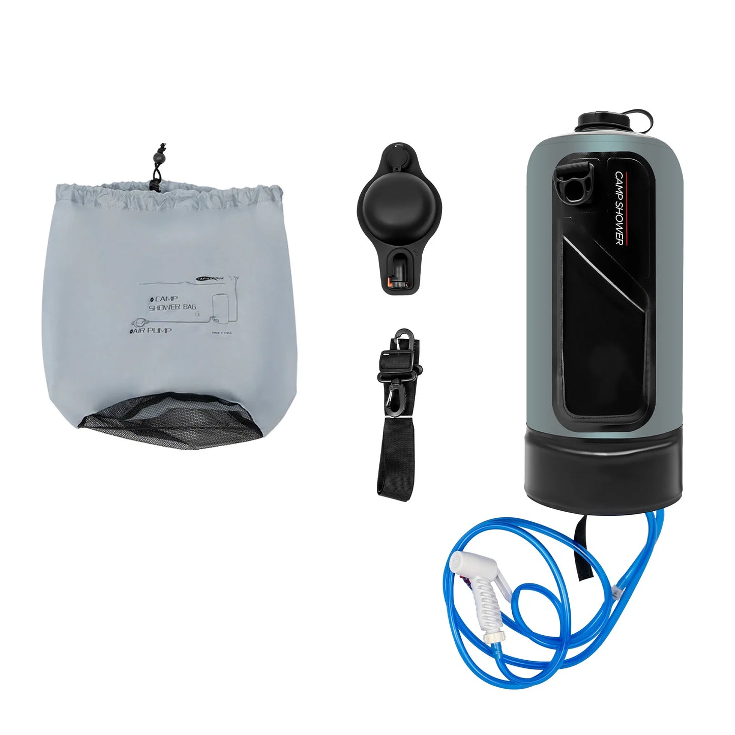 Camping Solar Shower With Pump Portable Garden Shower