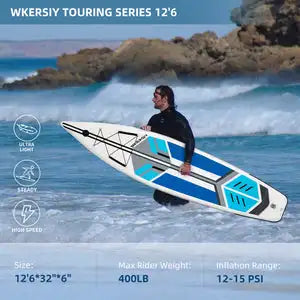 Wkersiy Inflatable Stand Up Paddleboard Touring With Backpack Paddles