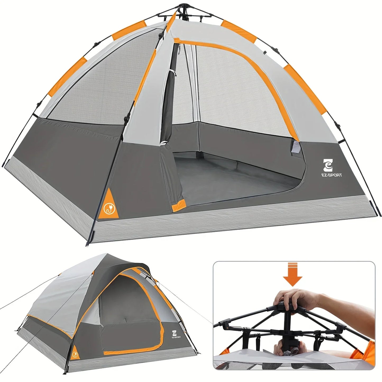 Unp Pop Up 4 Person Tent Instant Setup With Rain Fly Waterproof Windproof