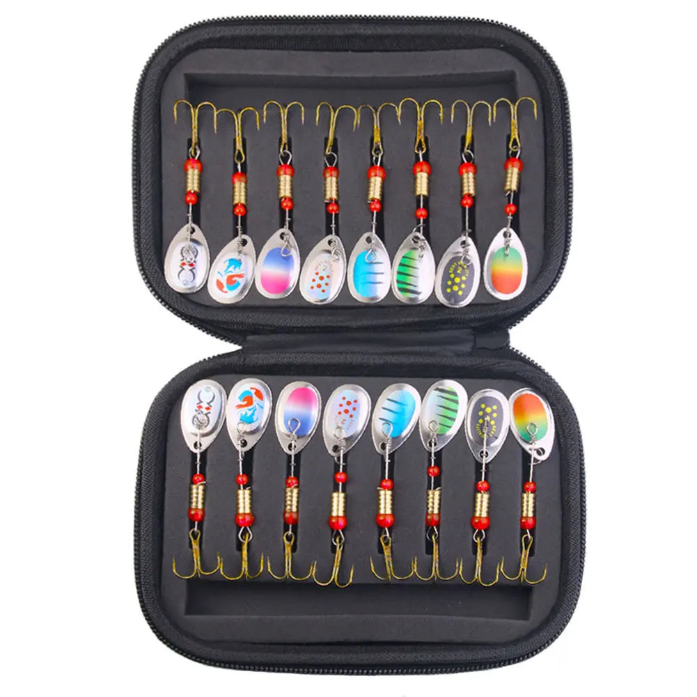 16Pcs Metal Spoon Spinner Lures Kit 3G Bass Pike Trout